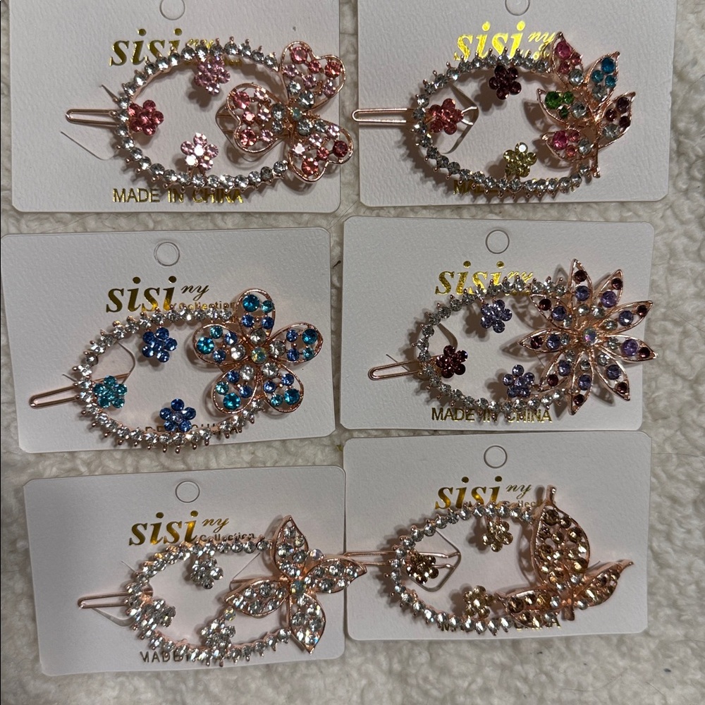 Women's Floral Hair Clips - Multicolor